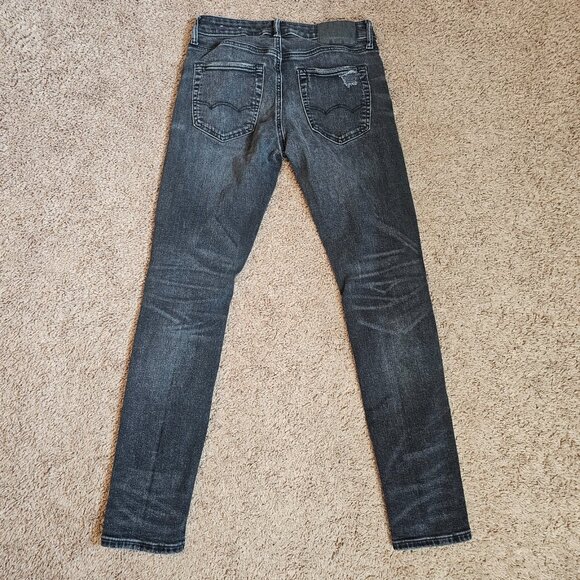 American Eagle Jeans Mens Tag 29x32 Act 29x29 Black Athletic Skinny Airflex Plus - Picture 2 of 13